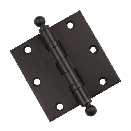 Embassy 3-1/2 x 3-1/2 Solid Brass Hinge, Oil Rubbed Bronze Finish with Ball Tips 3535BBUS10BB-1